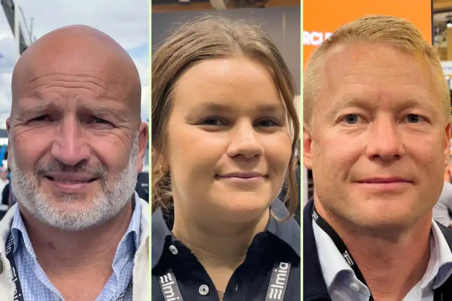 Erik Alfredsson, Fanny Lidström och Patrik Stavne tycker till om vad som är viktigast för transportbranschen just nu. Foto: Esbjörn Guwallius