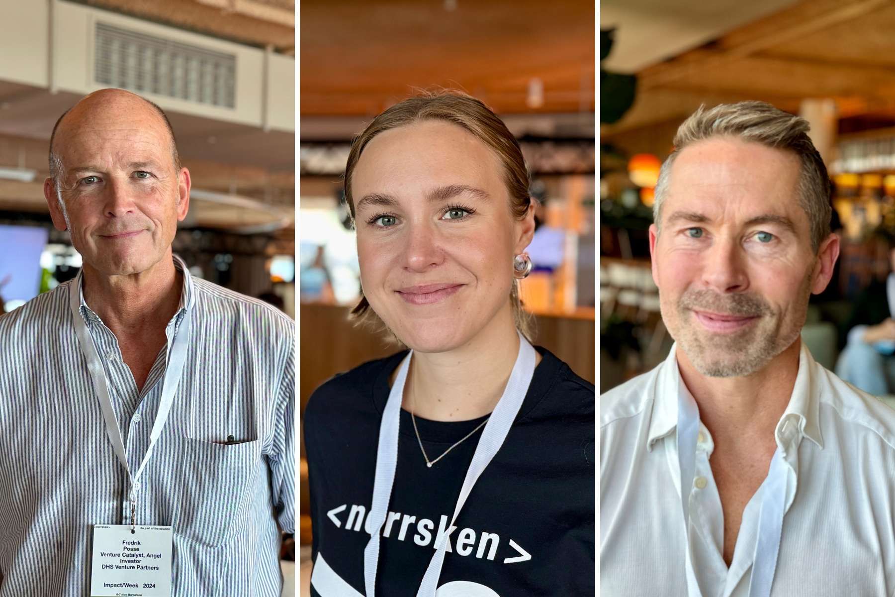 Fredrik Posse, Beata Enwall och Jacob Linden på Impact Week i Barcelona. Foto: Impact Loop.
