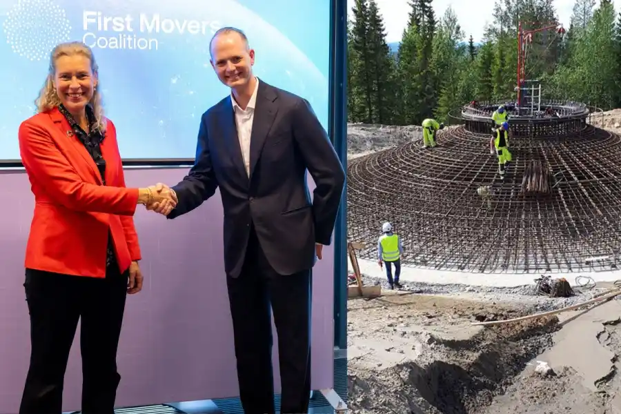 Annika Ramsköld, hållbarhetschef på Vattenfall och Oscar Hållén, vd på Cemvision. Foto: Pressbilder.