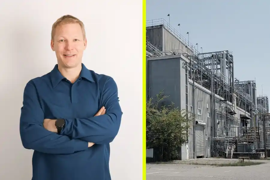 Dennis Nobelius och fabriken i North Carolina. Foto: pressbilder.