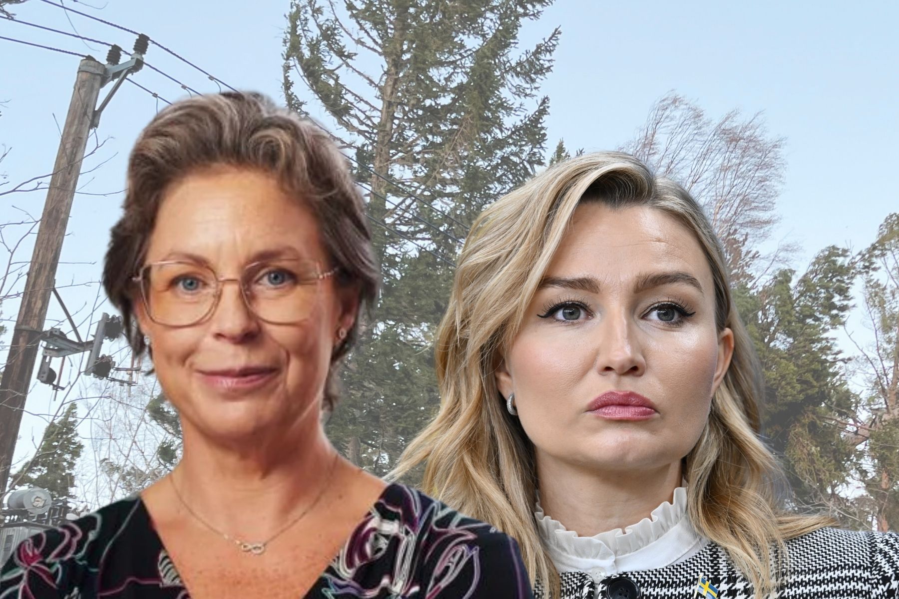 Ann Sofie Fahlgren och energiminister Ebba Busch (KD). Foto: Pressbild/TT. Montage.