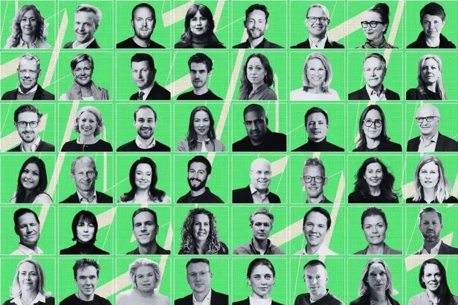 Ett axplock av energiledarna på Energy Loops 100-lista 2026. Foto: press och grafik av Energy Loop