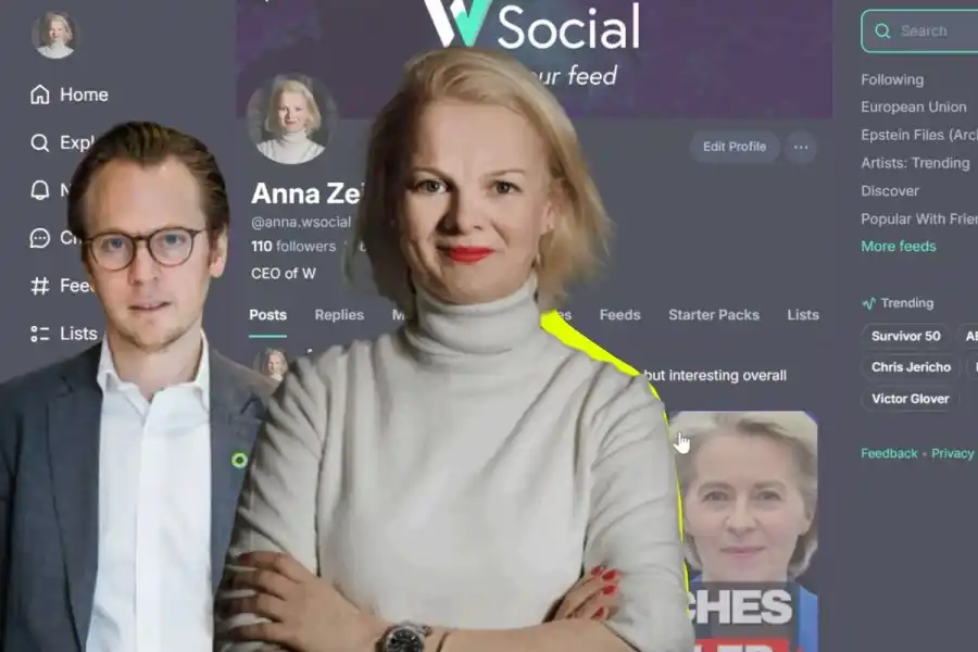 W Socials grundare Ingmar Rentzhog och vd:n Anna Zeiter. Foto: Pressbilder och skärmdump (montage).