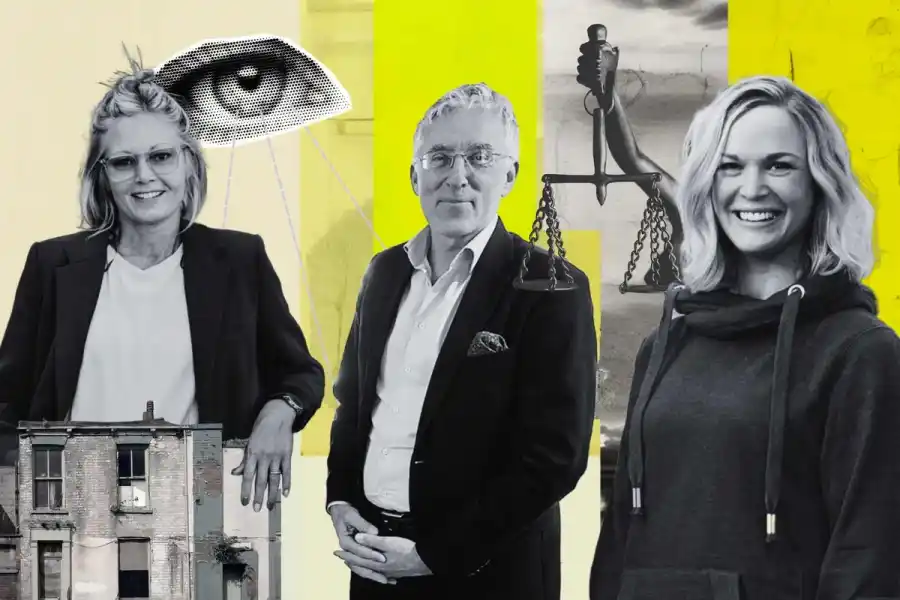 Erika Wennerström, vd på Quizrr, Johan Fredriksson, medgrundare av Utfallsfonden och Linda Kvarnström, vd på Just Arrived. Grafik: Diana Demin