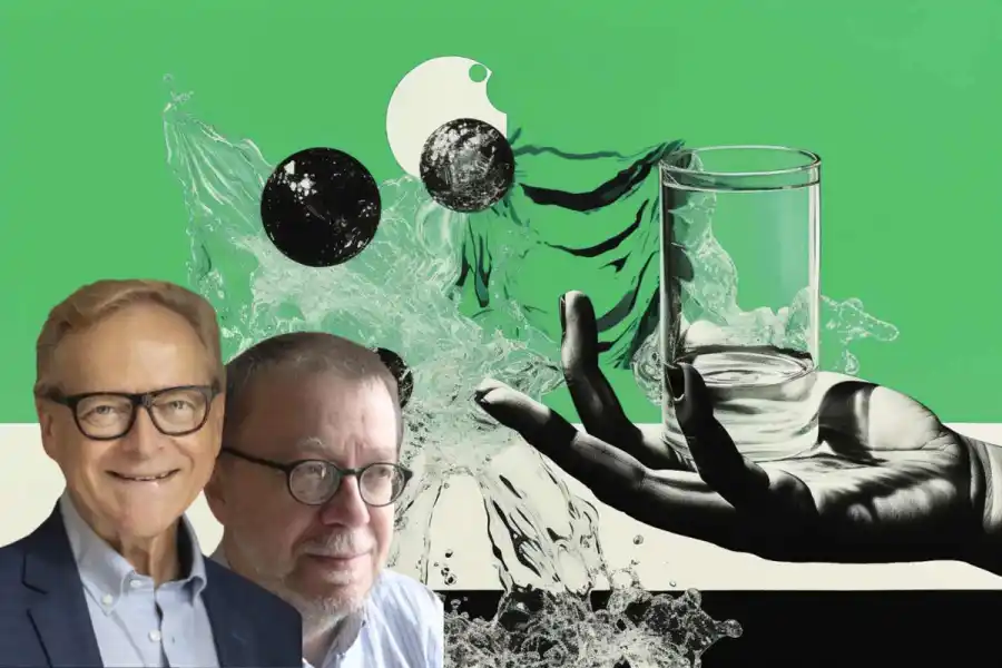 Tore Sveälv och Leif Holmlid. Illustration: Midjourney / Impact Loop.