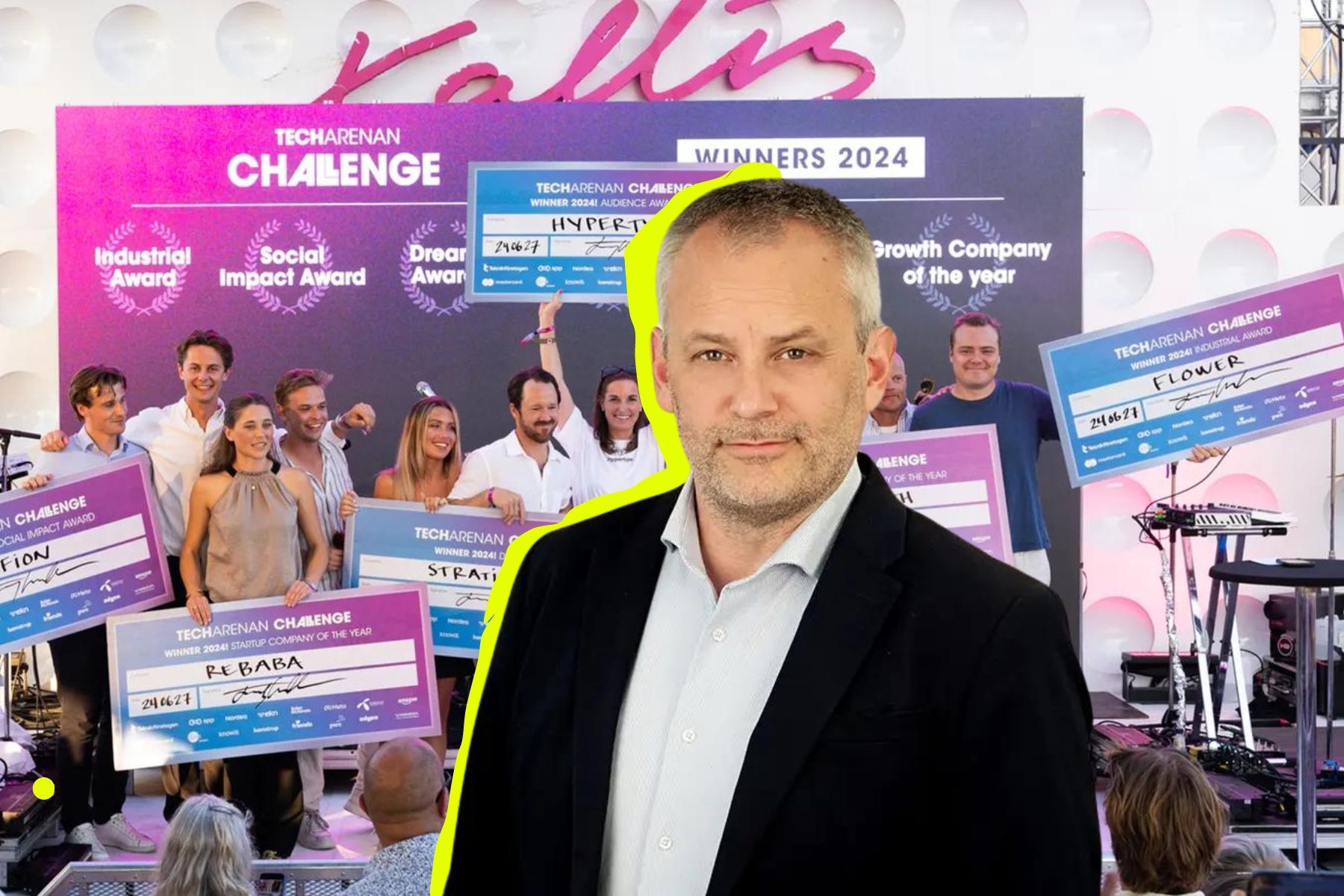 Vinnarna på scenen på Kallis. Foto: pressbild / Camilla Svensk.