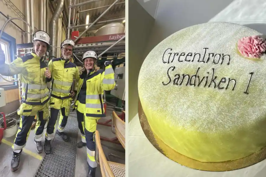 Gänget bakom GreenIron och prinsesstårtan man firade tillståndet med. Foto: pressbild.