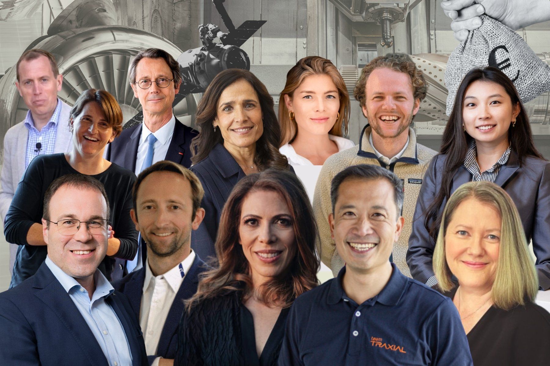 Some of the investors and founders mentioned in this piece. Full names below. Credit: Press photos/Impact Loop design