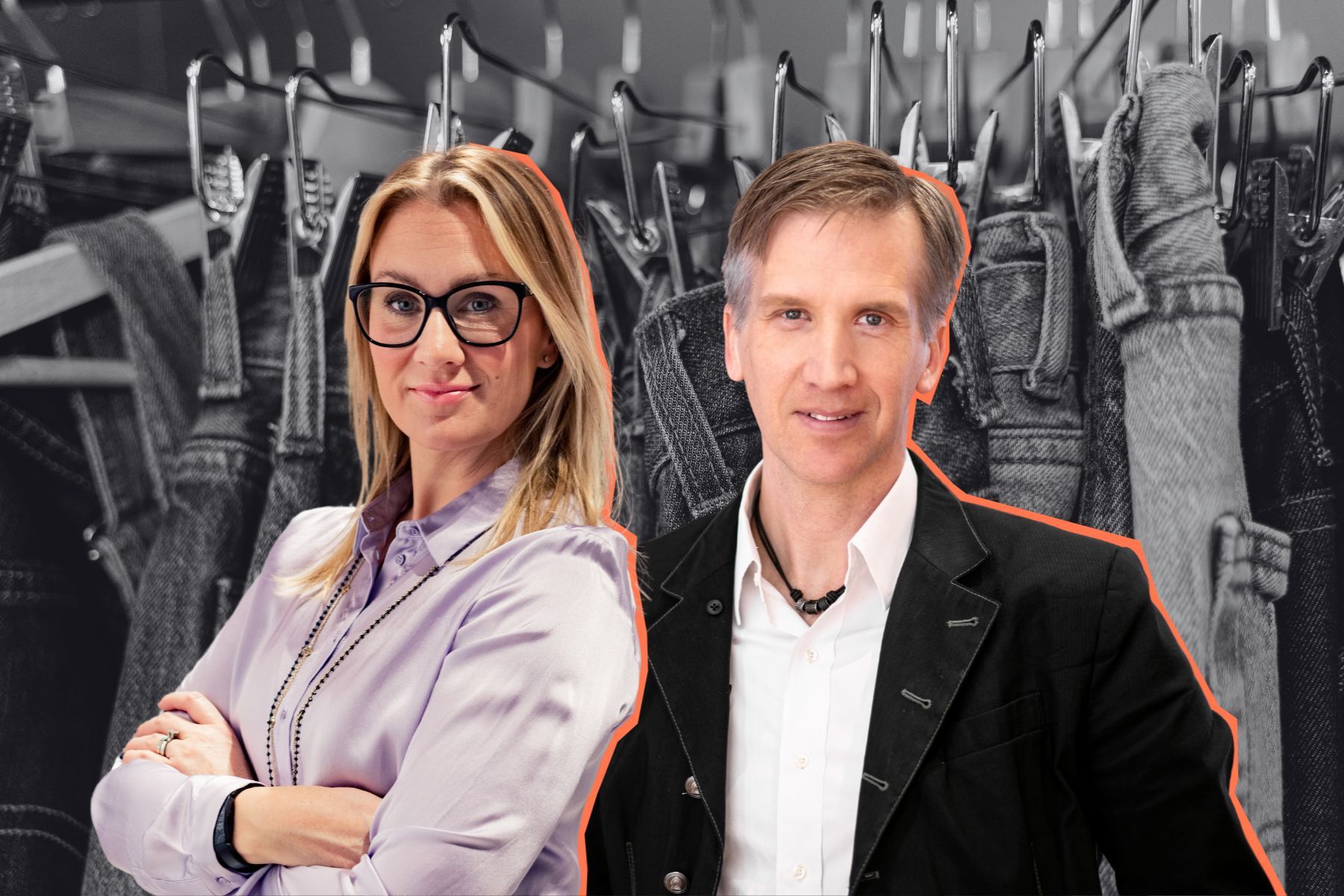 Hanna Ekstrand, vd på Synsam Outlet, och Magnus Nikkarinen, näringspolitisk expert på Svensk Handel. Foto: pressbild.