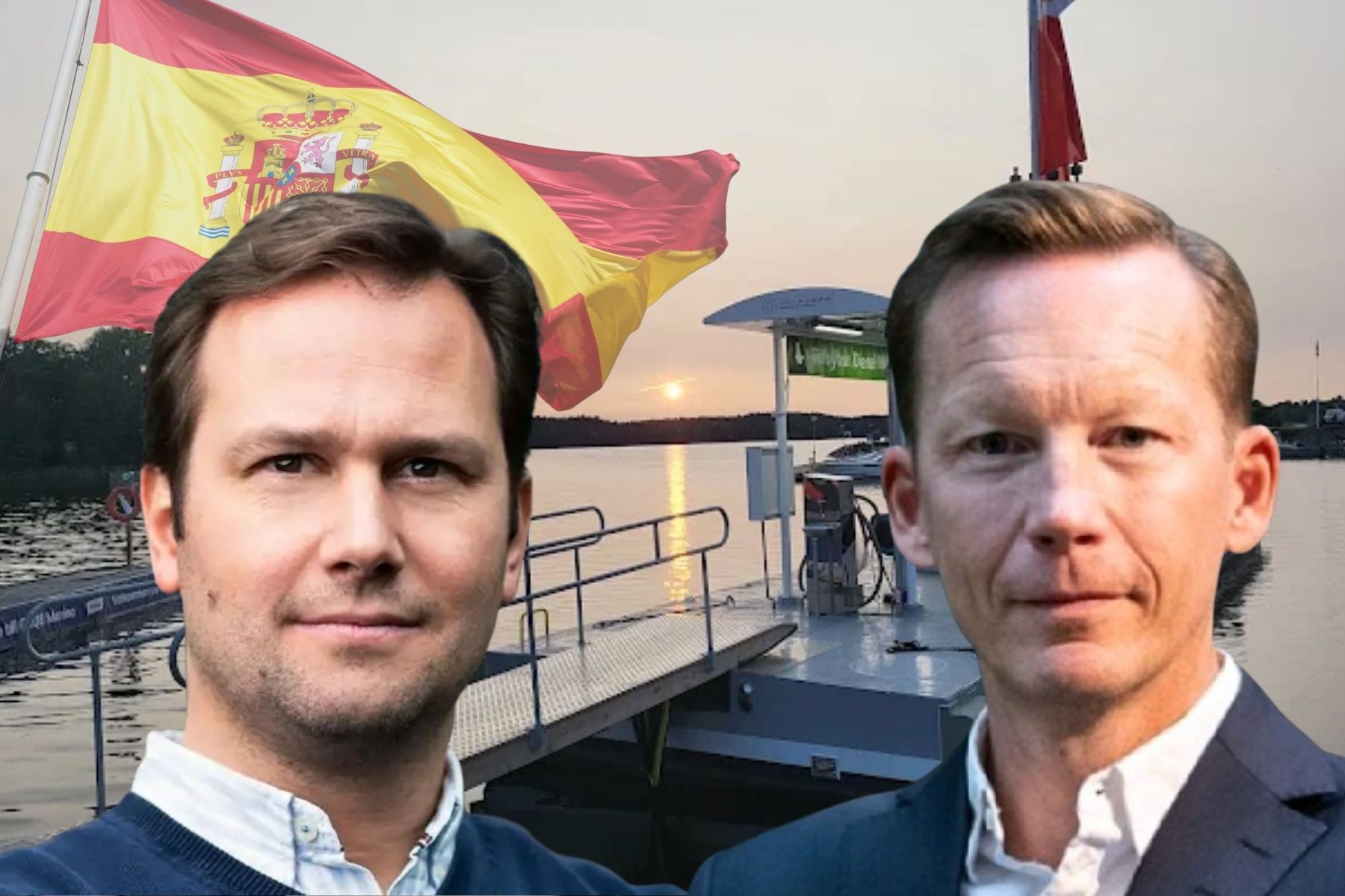 Henry Friberg och Karl-Oskar Tjernström på båtmacksbolaget Secfuel. Foto: Pressbilder / Canva (montage).