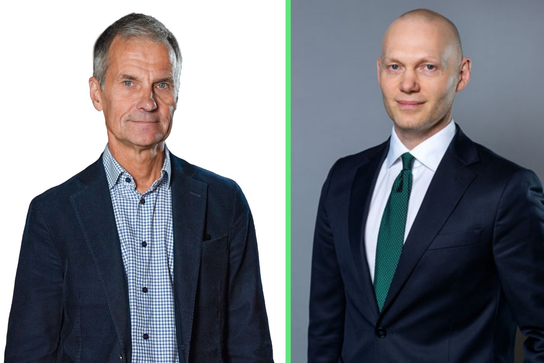 Karl Thedéen, vd för Studsvik, och finansmarknadsminister Niklas Wykman (M). Pressbilder.