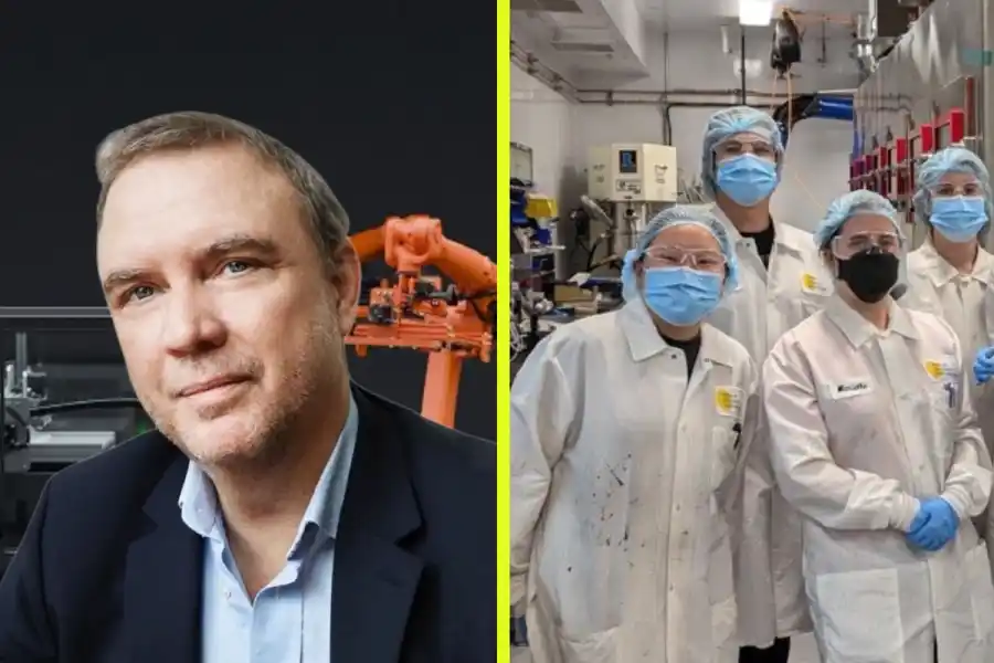 Mathias Ingvarsson på Holyvolt och delar av teamet i San Diego. Foto: Johann Bernövall / pressbild.