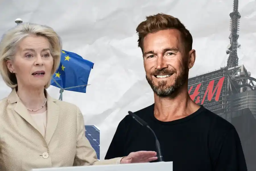 Ursula von der Leyen, EU-kommissionens ordförande, och David Frykman, general partner of Norrsken VC. Foto: Pressbilder / TT (montage).