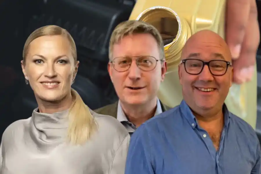 Eva Sarlind (Almi Invest), Per Wiklund (Biobase) och Erik Josephsson (Biobase). Foto: Pressbilder (montage).