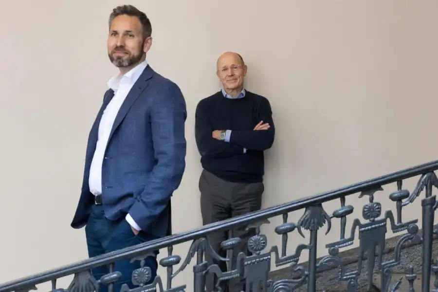 Martin Lewerth, vd för Aira, och Harald Mix, grundare av Vargas. Foto: Cornelia Jönsson/TT.