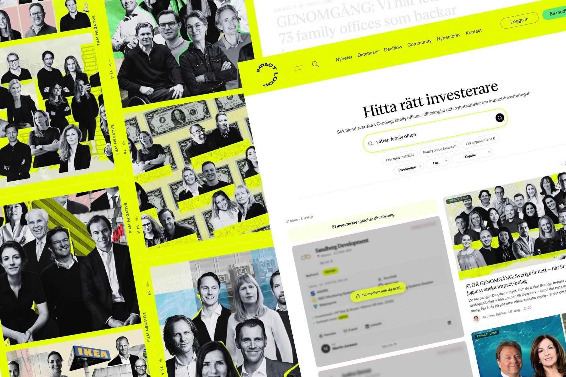 Impact Loops nya sökverktyg bygger på våra investerar-databaser och tusentals artiklar. Grafik: Impact Loop