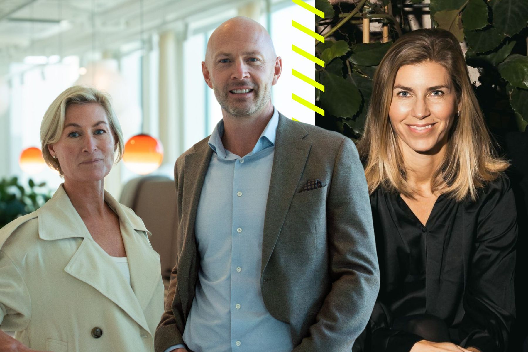 Anna Ljungdahl, investeringsansvarig på Industrifonden, Niklas Boman vd SeaPattern och Anna Fredrixon. Foto: Pressbilder.