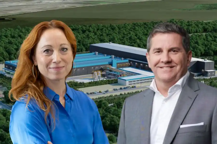 Caroline Asserup, gd på Energimyndigheten, och Martin Phillips, koncernchef Talga. Foto: Pressbild.