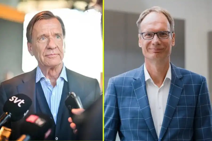 Håkan Samuelsson, vd för Volvo, och Michael Lohscheller, vd för Polestar. Foto: TT/Pressbild.