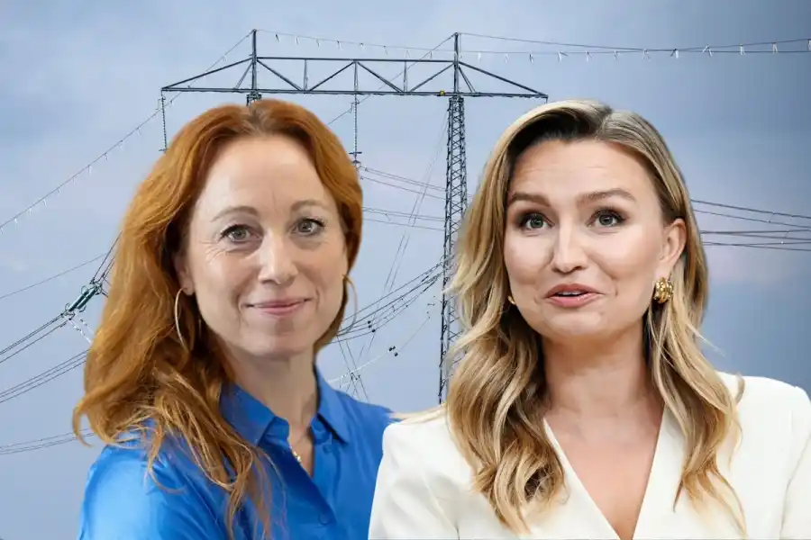 Caroline Asserup och energiminister Ebba Busch (KD). Foto: Pressbild/TT. Collage.