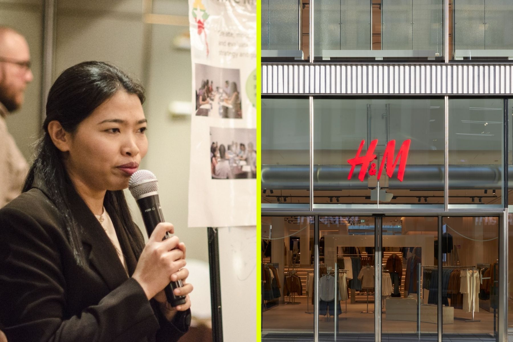 Fackledaren Khaing Zar Aung. Foto: Industriall/Press.