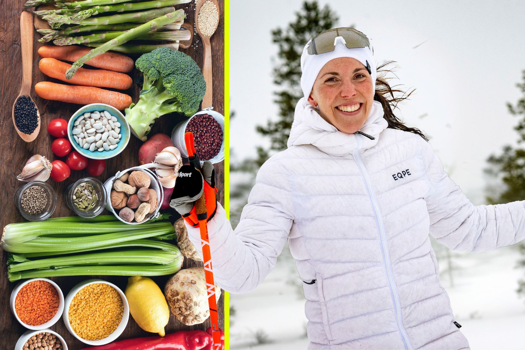 Charlotte Kalla deltar i pilotprojekt för hållbart ätande under den alpina världscupen i Åre. Foto: TT/Canva.