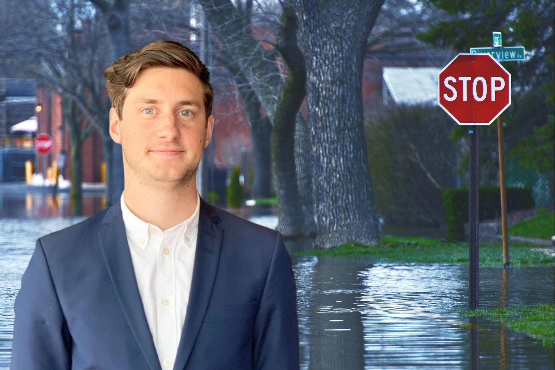 Pontus Lamberg, affärsutvecklingschef på Noaq Flood Protection. Foto: Pressbild (montage).