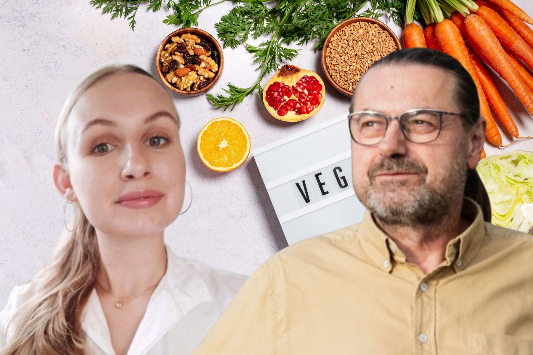 Morten Haugen och Minea Lindqvist på Vegofood of Simrishamn. Foto: Pressbilder / Canva (montage).