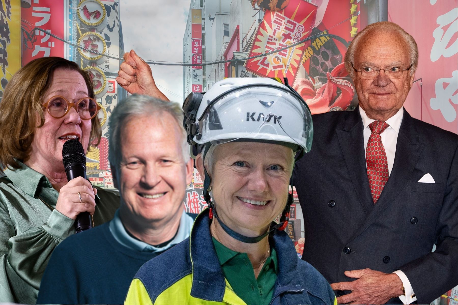 Madeleine Sjöstedt är generaldirektör på Svenska institutet som ligger bakom det nya priset Pioneer Prize tillsammans med Business Sweden. Kungen närvarar vid prisutdelningen i Osaka, Japan. Lars Nyberg från Blue Ocean Closures och Ulrika Molander på Greeniron tillhör de nominerade. Foto: Pressbilder (montage).