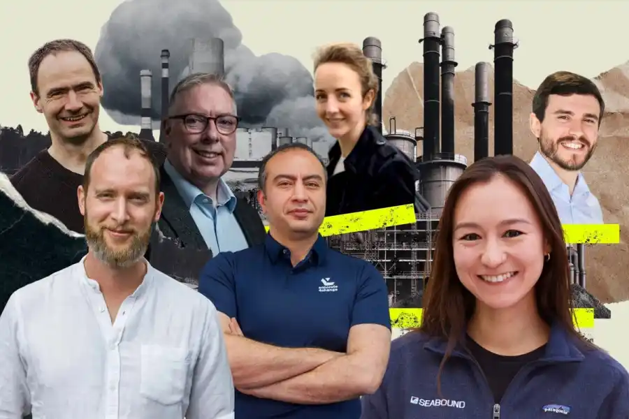 Some of the CEOs and founders of our carbon capture deep dive. Graphics by Impact Loop.