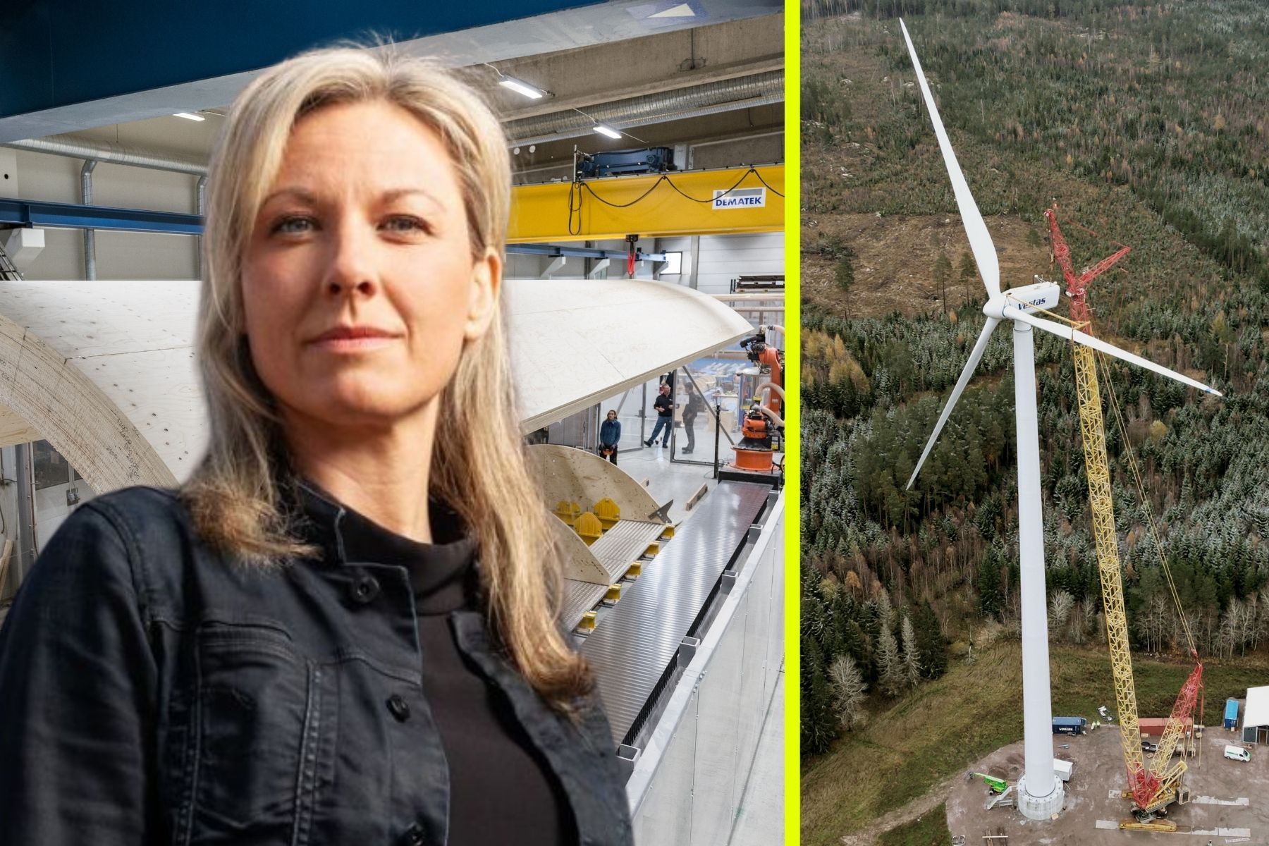 Maria-Lina Hedlund, vd på Modvion. Foto: Pressbilder (montage).