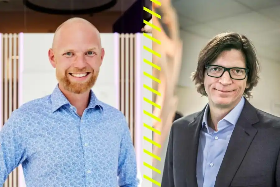 David Sätterman, vd 1komma5 Sverige och Niklas Zennström. Foto: pressbilder.