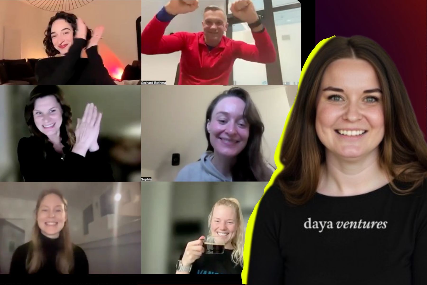 Teamet på Daya och Malin Frithiofsson, vd. Foto: Pressbilder.