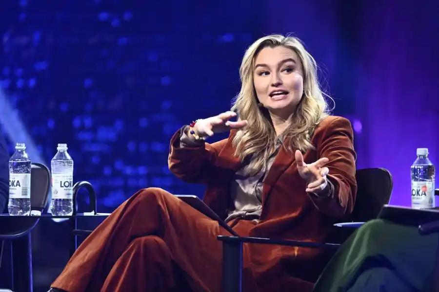 Ebba Busch (KD) på Techarena 2026. Foto: TT.