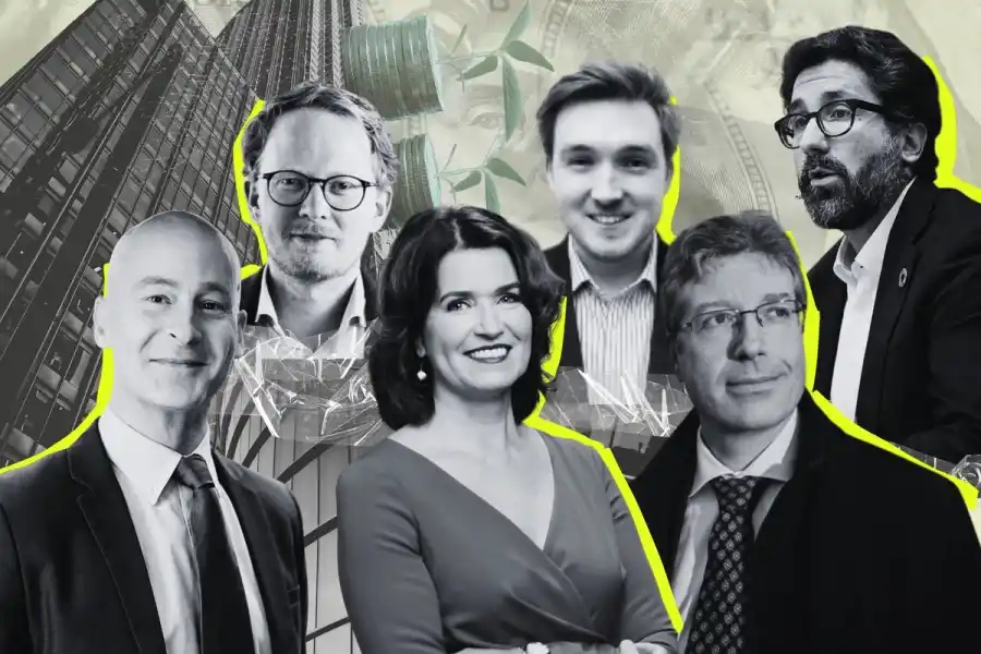 Some of the pension fund investment managers or leaders mentioned in this article. Names below. Credit: Press photos/Impact Loop design