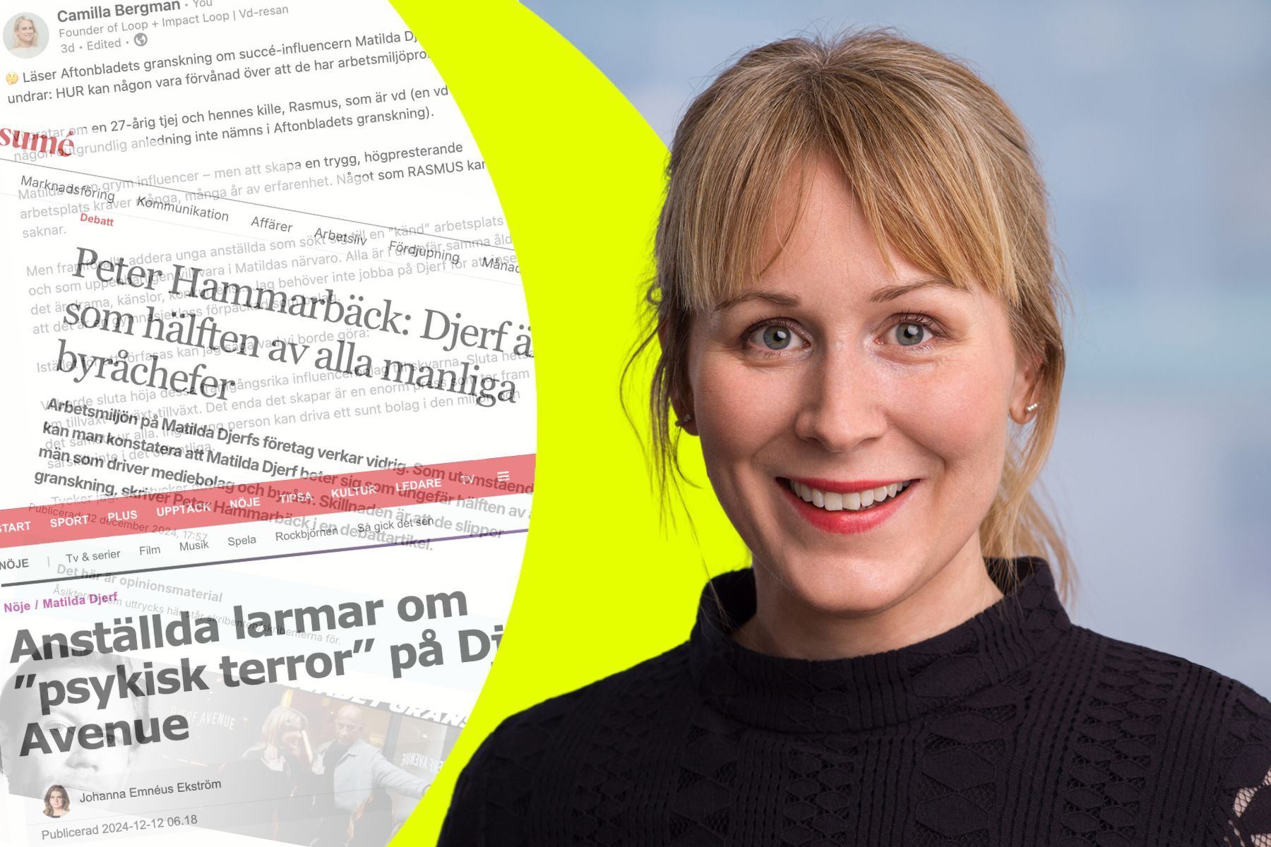 Johanna Look, byråchef och ledarskapskonsult på PR-byrån Westander. Foto: pressbild/collage av Impact Loop.