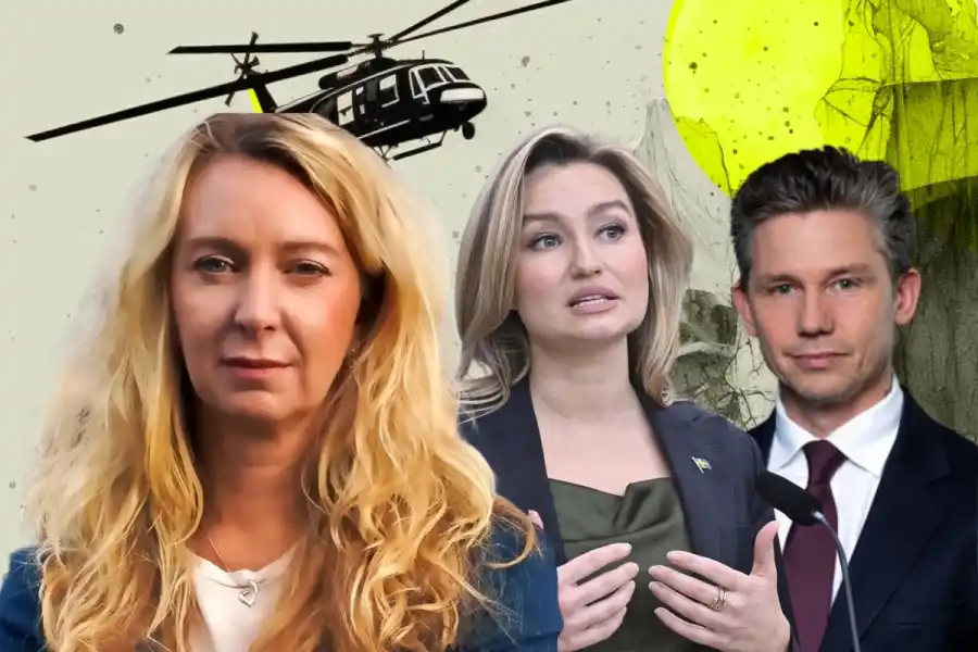 Elenor Bernelow Loyd, totalförsvarsexpert på Rise, Ebba Busch (KD), energi- och näringsminister och Pål Jonsson (M), försvarsminister. Foto: Pressbilder/Kristian Pohl. Grafik: Impact Loop/Diana Demin.
