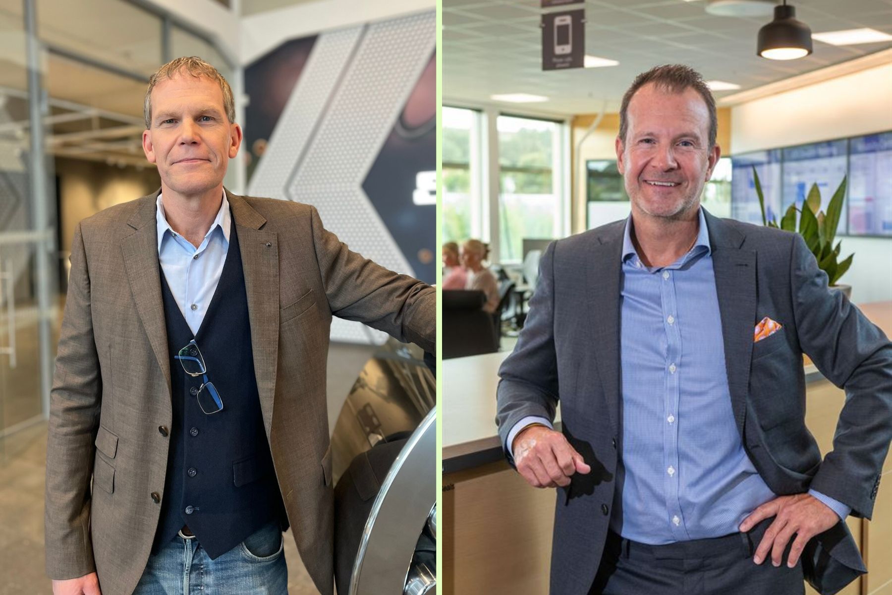 Avgående Sverige-vd Lars Fäldt och tillträdande vd Jens Törnquist, SKF. Foto: pressbilder.