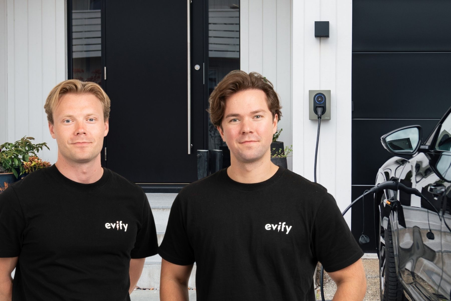 Philip Hägglund och Einar Berglund, teknikchef respektive vd för Evify. Pressbilder (montage).
