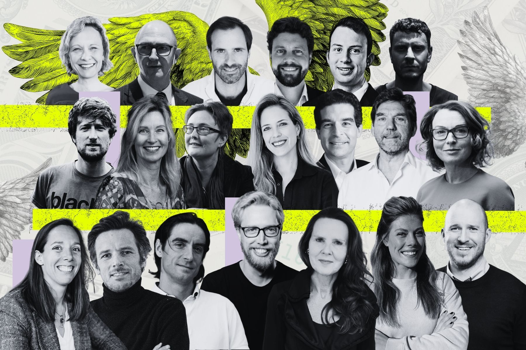 Some of the angel investors in Impact Loop's deep dive. Photos: press/personal and graphics by Impact Loop