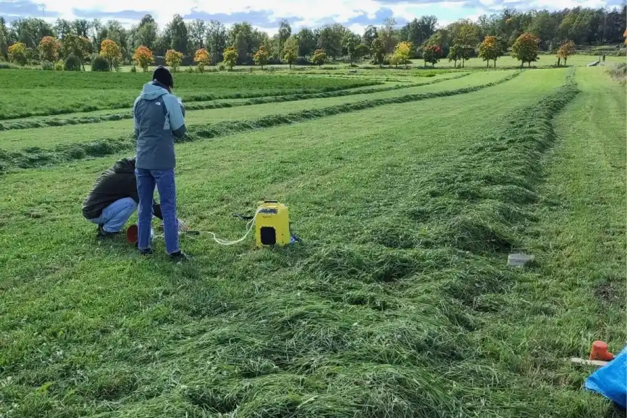Fältförsök som mäter lustgas från jordbruksmark. Foto: Dominik Richter/Jordbruksverket