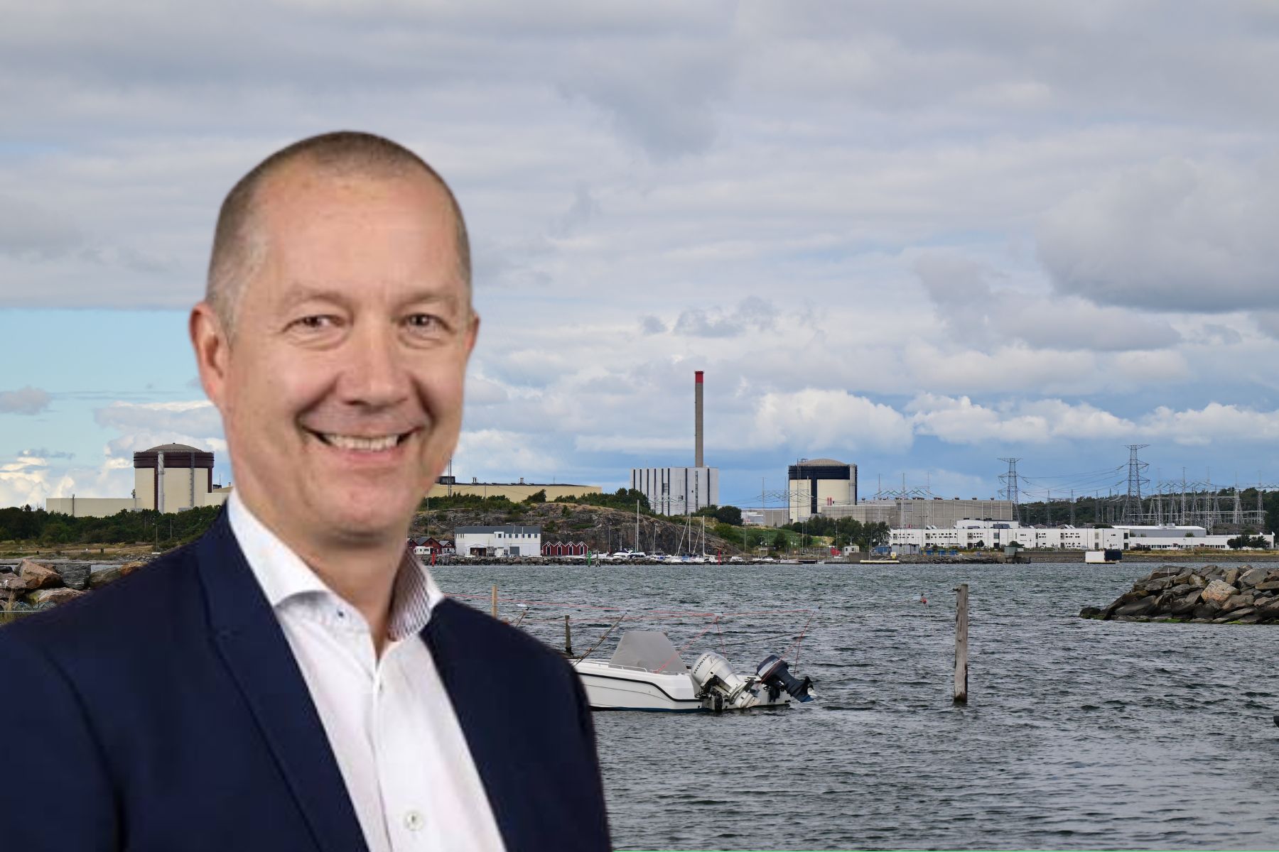 Patrick Guné och Ringhals kärnkraftverk (montage). Foto: TT / Trafikverket.