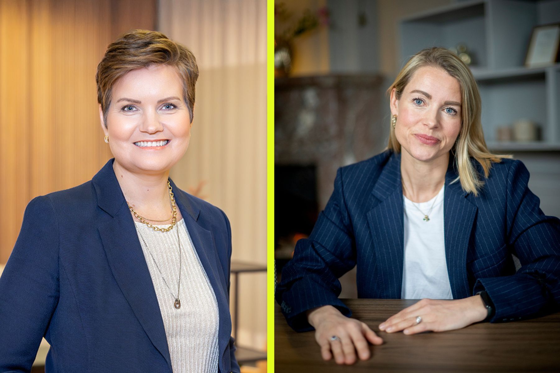Iris Baldursdottir, vd på Snerpa Power och Sara Wimmercranz på Backing Minds. Foto: pressbild / TT.