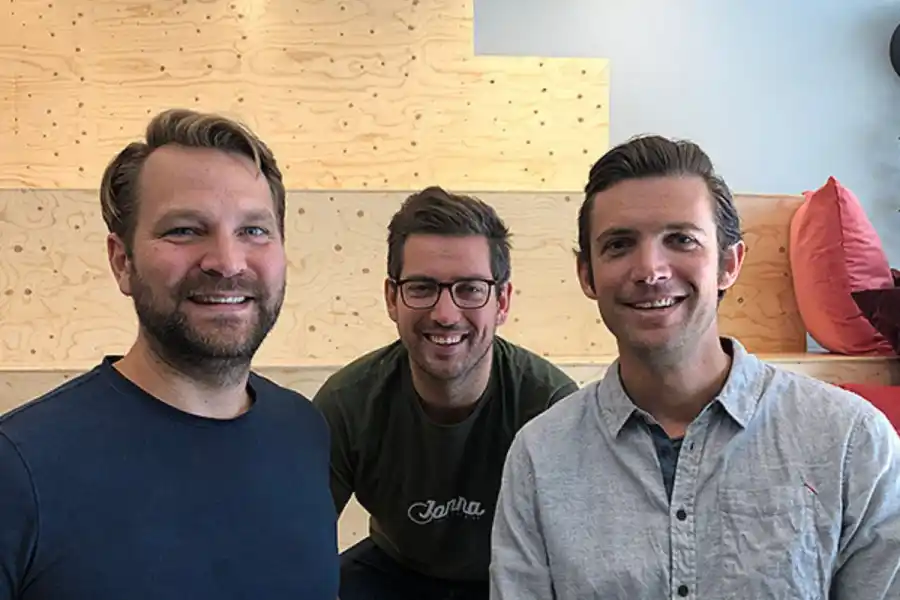 Erik Klerelid, Martin Sjögren och Fredrik Karlberg, grundare av Jonna Bike. Foto: Press.