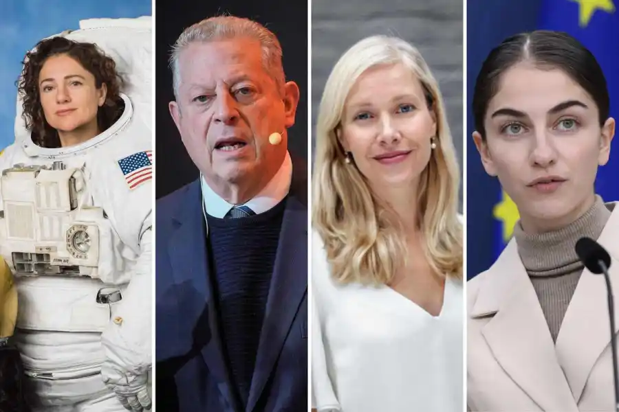 Jessica Meir, Al Gore (foto: TT), Heidi Lindvall och Romina Pourmokhtari (foto: TT). Foto i övrigt: pressbilder.