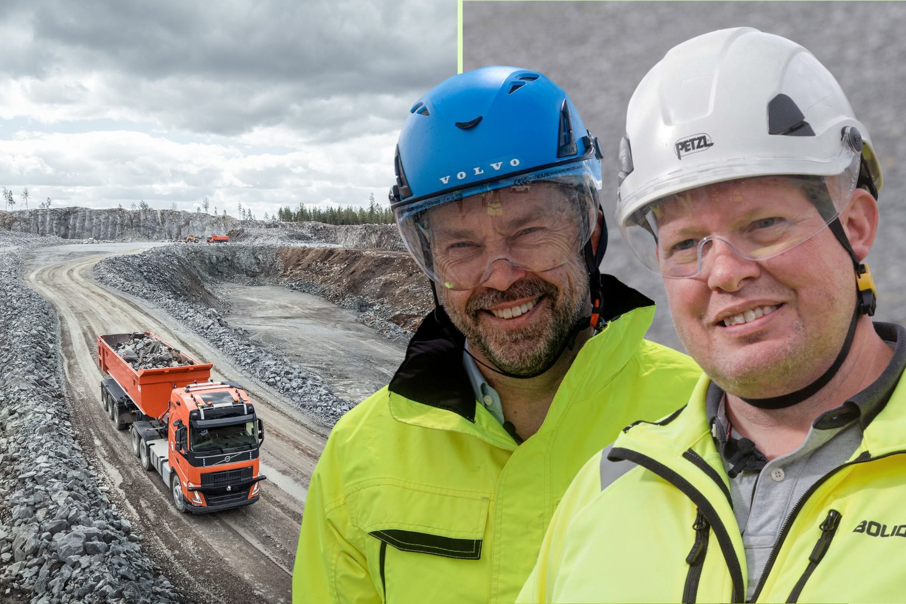 Ingo Stürmer, Volvo Autonomous Solutions, och Rikard Mäki, Boliden. Foto: pressbilder.