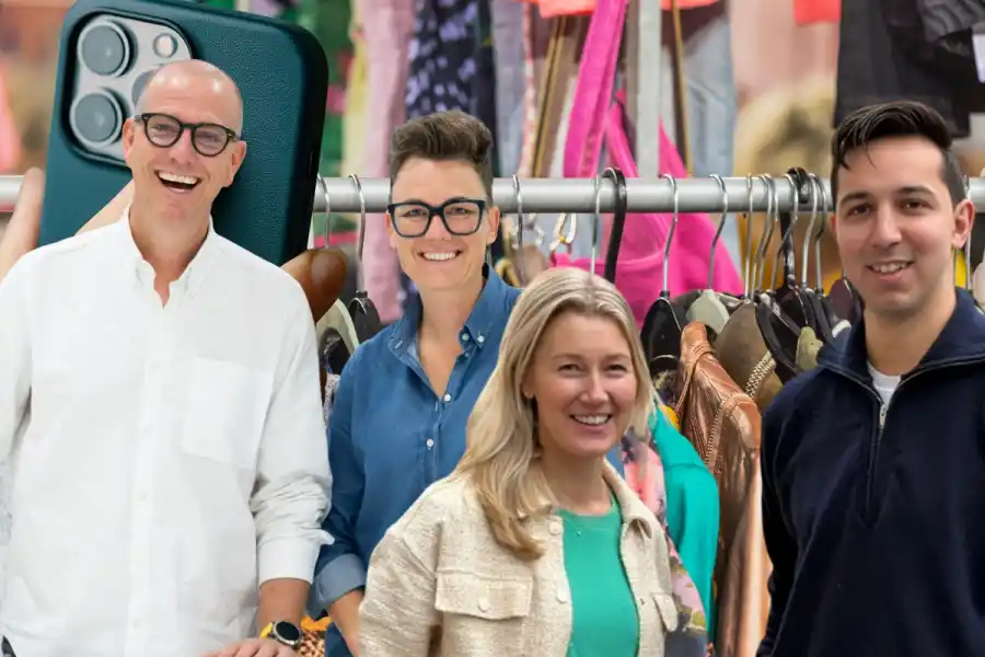 Henrik Berndtson och Matilda Westerman på Redesignedby samt Anna Dagälv och Jonatan Jall Jahja på Relovie. Foto: Pressbilder. Montage: Impact Loop.