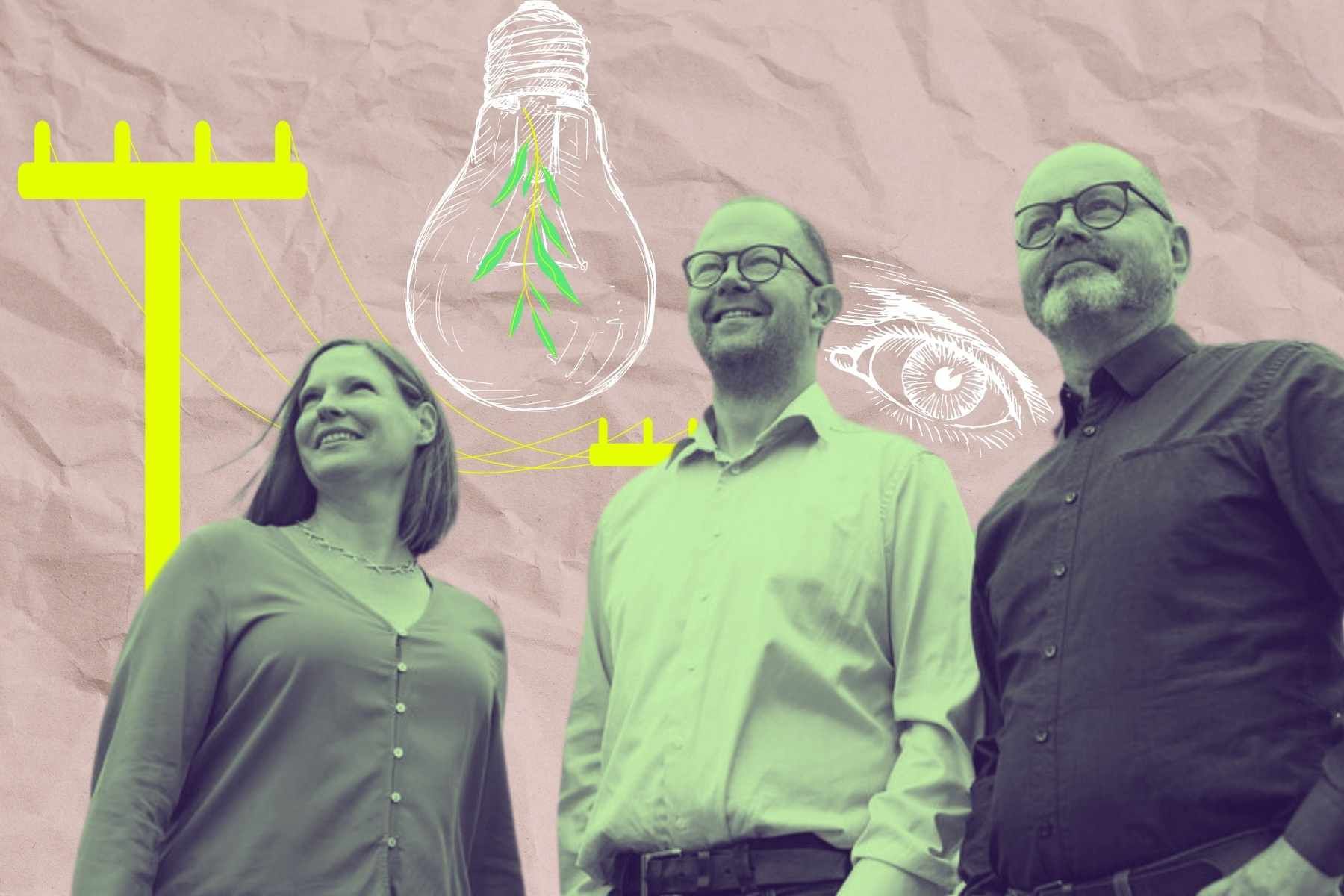 Elisabeth Söderström Johansson, Magnus Karlsson och Stefan Burström, Exeris grundare.