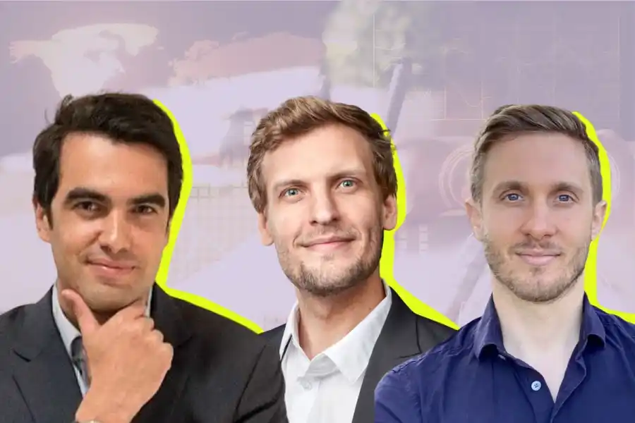 Greenlys vd Alexis Normand, Normatives grundare Kristian Rönn och Normatives vd Sebastien Blanc. Pressbilder / montage.