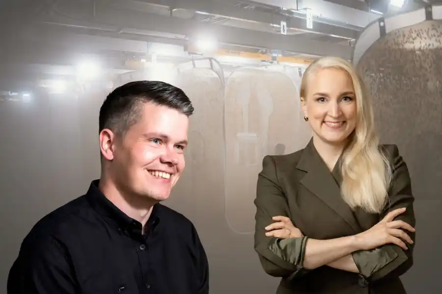 Paavo Räisänen, general partner at Maki.vc (left) and Jarna Hyvönen, CEO and co-founder of Volare (right). Press photos